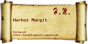 Herbst Margit névjegykártya